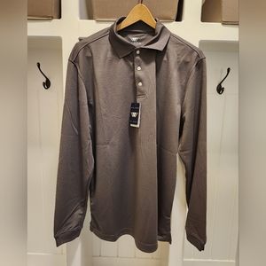 Mens long sleeve polo (Gray)